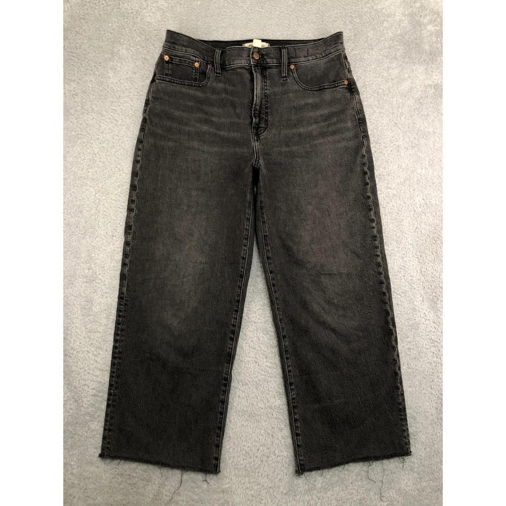 Madewell Jeans Womens 33x25.5 (Tag 30) Black The Perfect Vintage Wide-Leg Crop